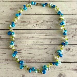 Keshi pearl and gemstone necklace by Honora